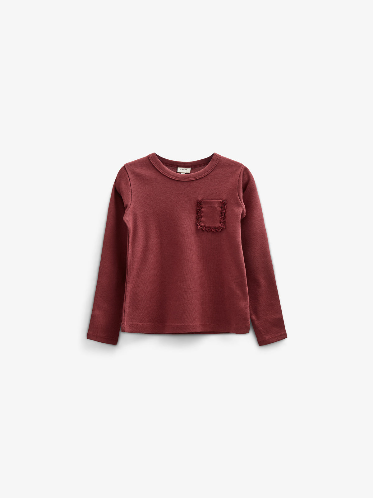 Long Sleeve T-shirt with Chest pocket - Kids - Burgundy | 100868 Sienna