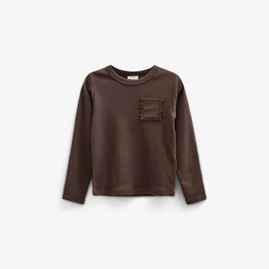 Long Sleeve T-shirt with Chest pocket - Kids - Chocolate | 100870 Sienna