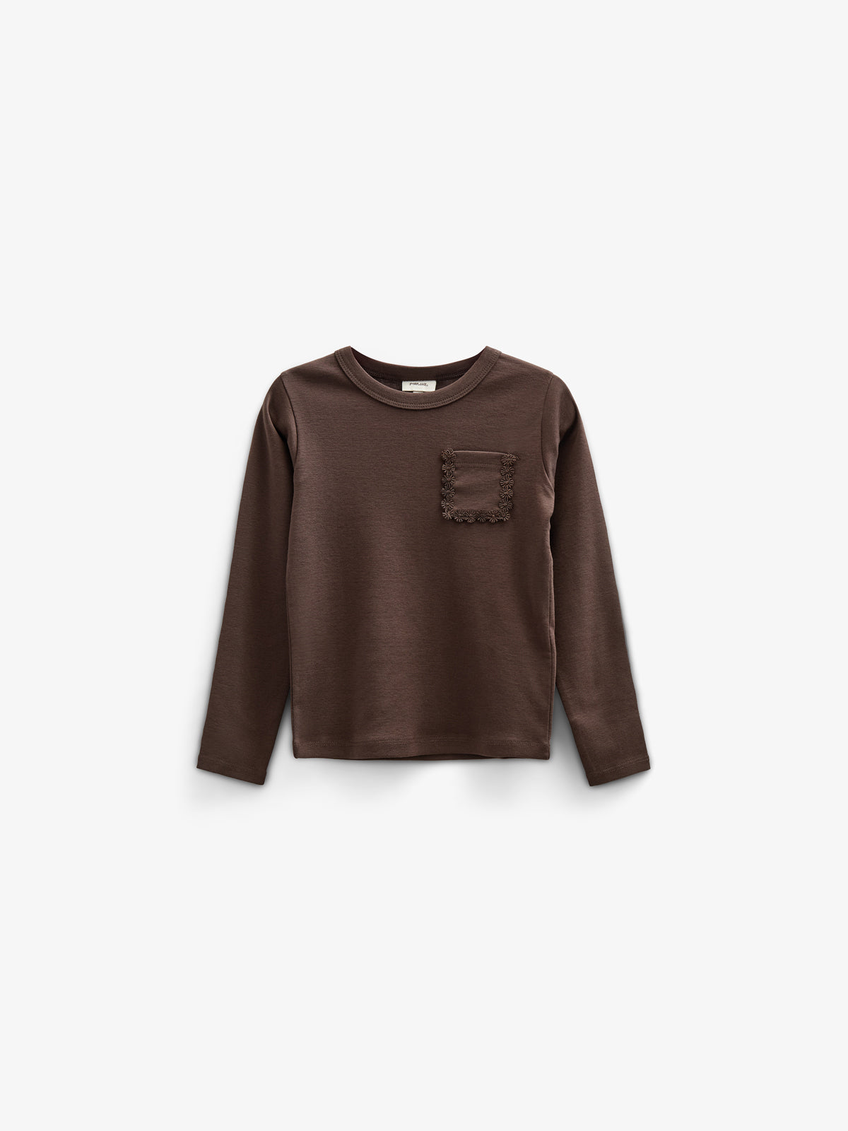 Long Sleeve T-shirt with Chest pocket - Kids - Chocolate | 100870 Sienna