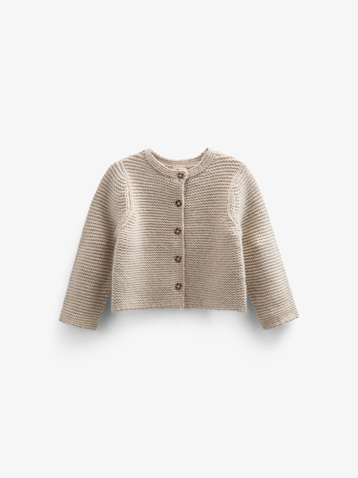 Wool Knit Cardigan - Tween - Caffe Latte Melange | 100875 Maya