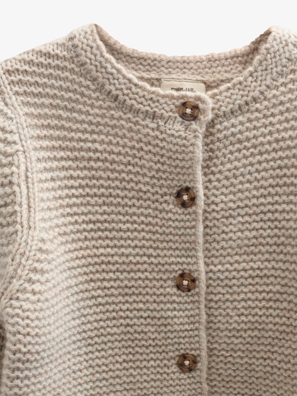 Wool Knit Cardigan - Tween - Caffe Latte Melange | 100875 Maya