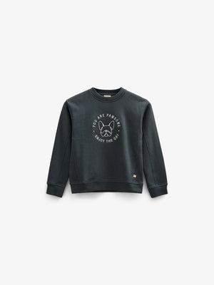 Crewneck Sweatshirt - Tween - Forest Green Melange | 100893 Justin