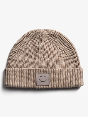 Ribbed Knit Beanie - Little - Beige