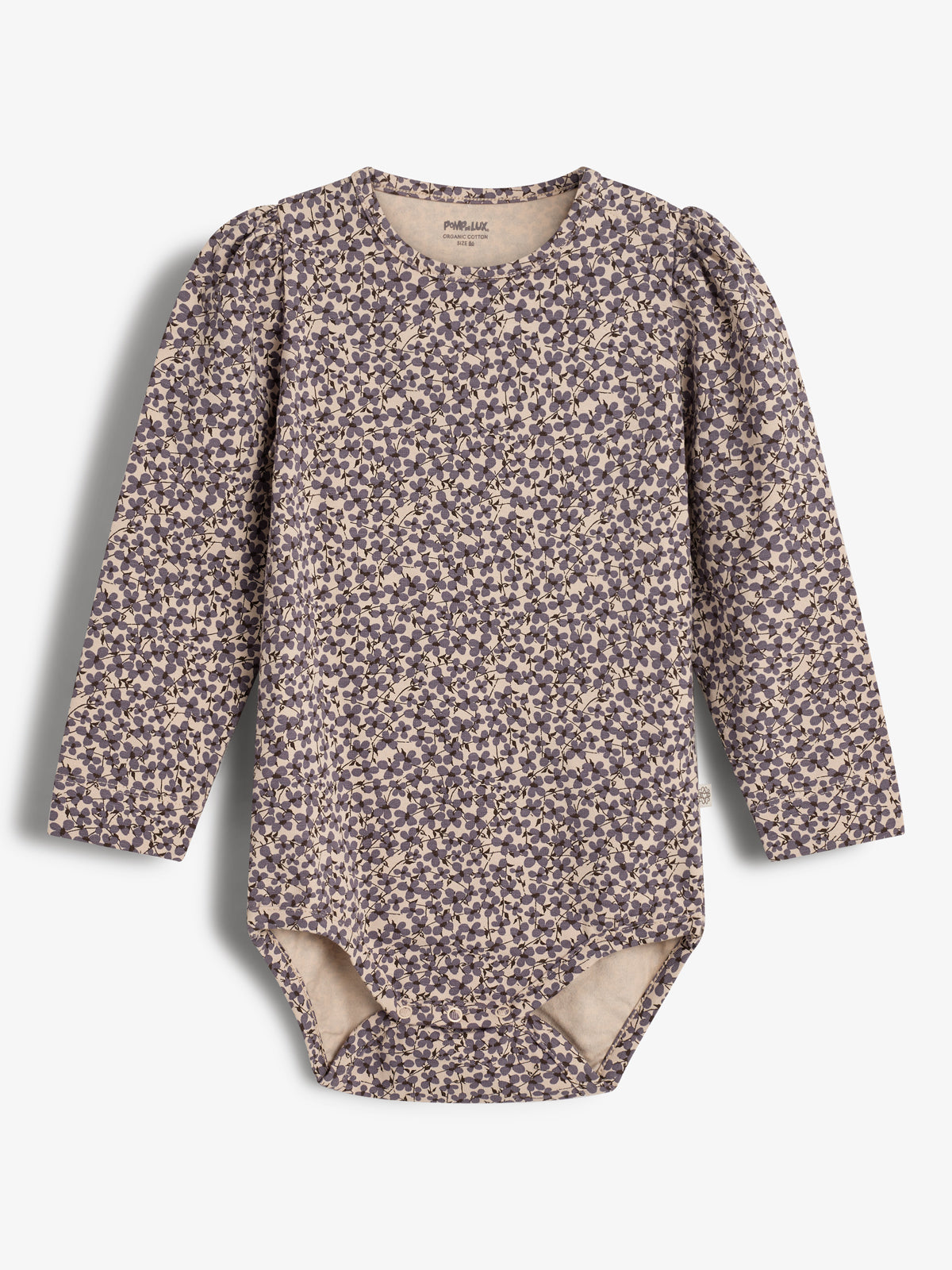 Jersey Bodysuit w. Ditsy Print - Little - Dusty Purple