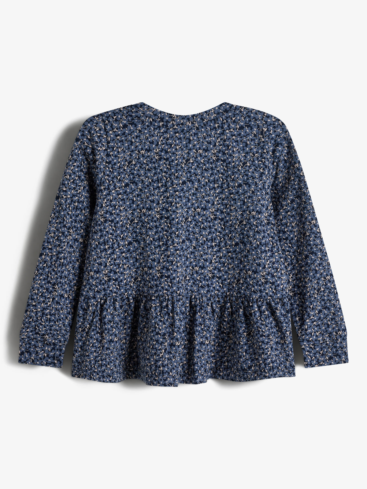 Jersey Peplum Blouse w. Ditsy Print - Kids - Blue