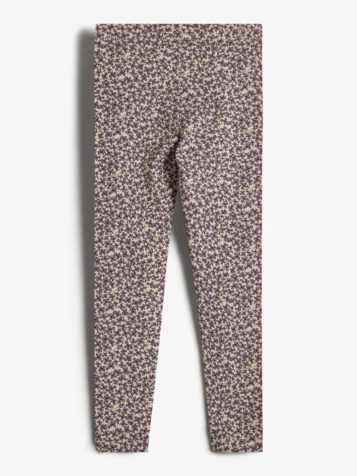 Jersey Leggings w. Ditsy Print - Kids - Dusty Purple