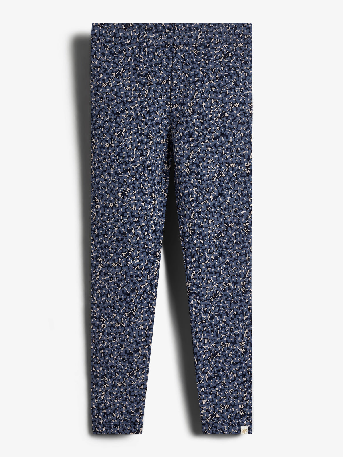 Jersey Leggings w. Ditsy Print - Kids - Blue