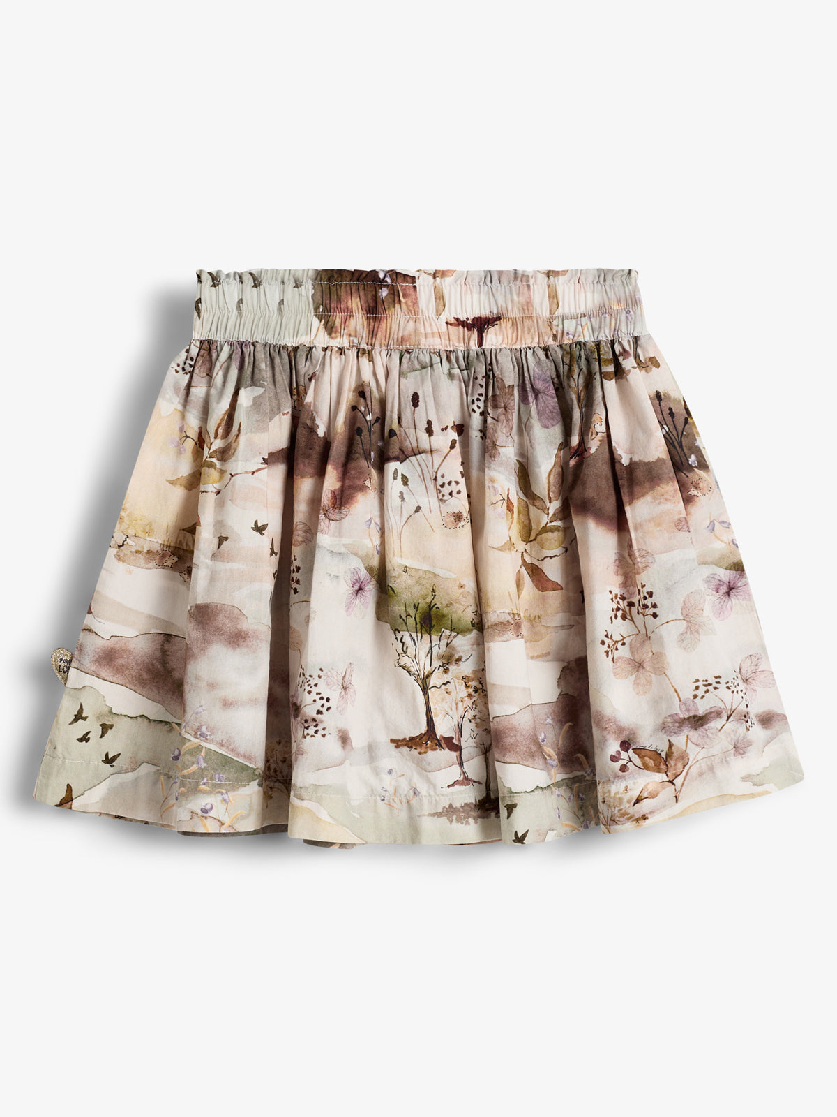 Poplin Skirt w. Scenic Print - Kids - Moonlight/Purple