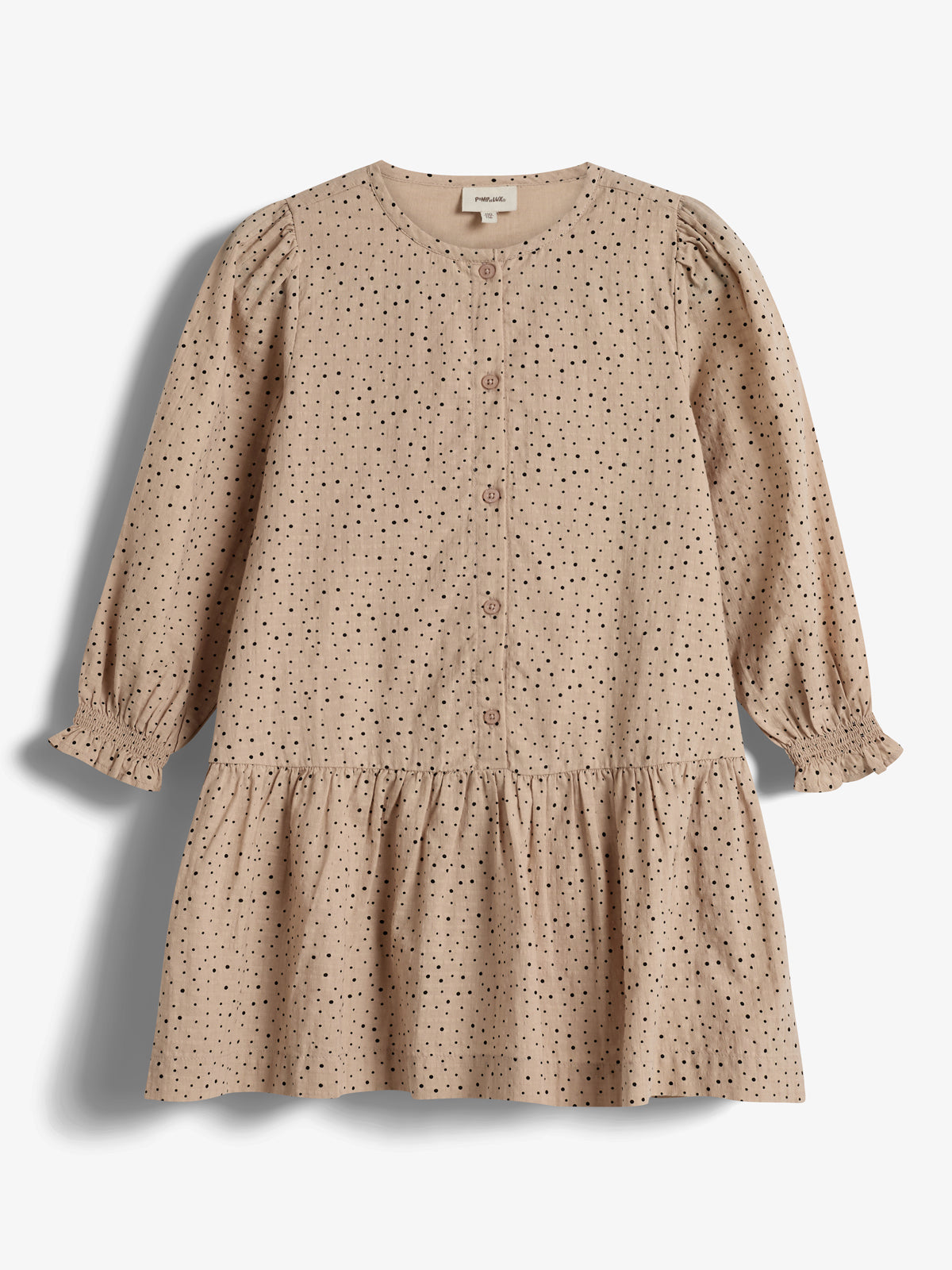 Cotton Dress w. Micro Dots - Kids - Moonlight