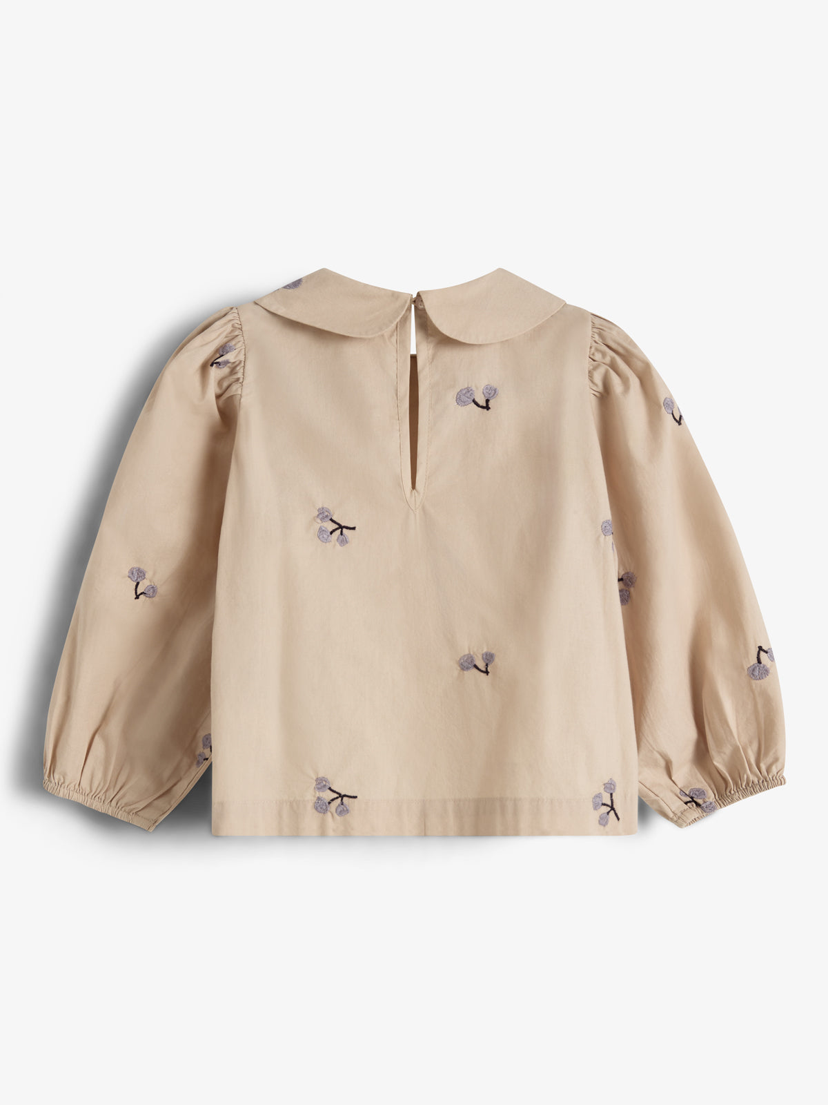 Poplin Blouse w. Embroidery - Kids - Moonlight/Purple