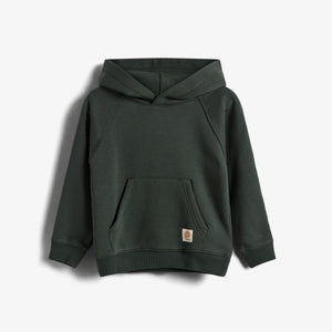 Hoodie w. Kangaroo Pocket - Kids - Dark Green