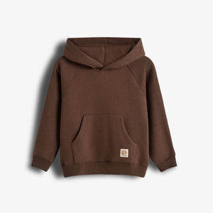 Hoodie w. Kangaroo Pocket - Kids - Dark Earth