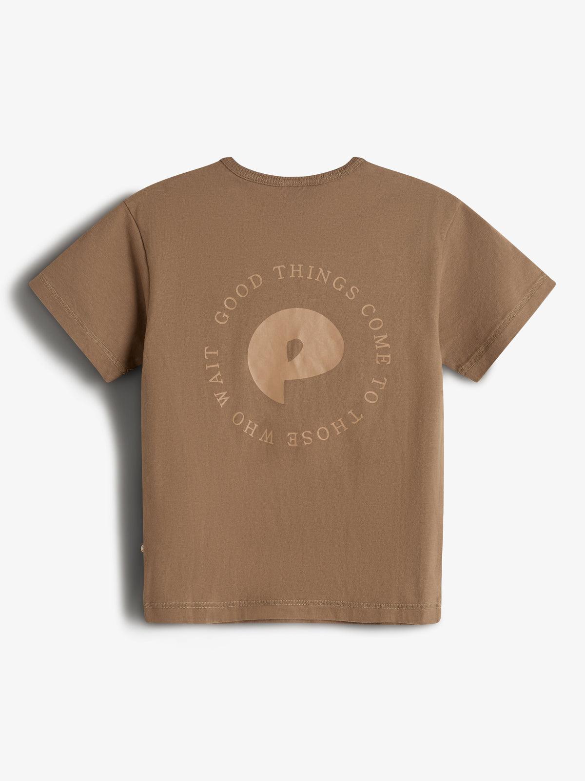 Short Sleeve T-shirt w. Back Print - Kids - Walnut