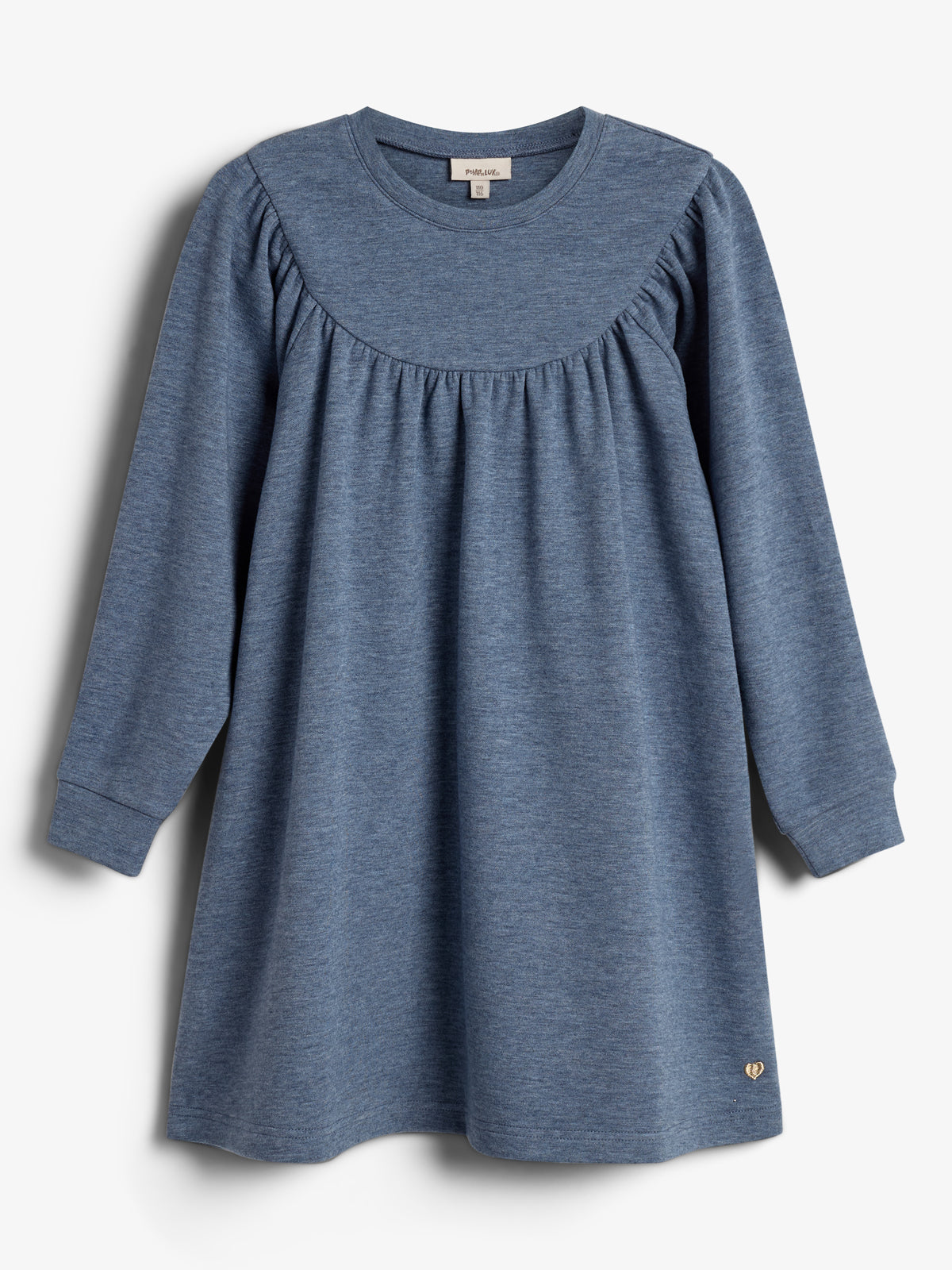 Plush Jersey Dress - Kids - Blue Melange