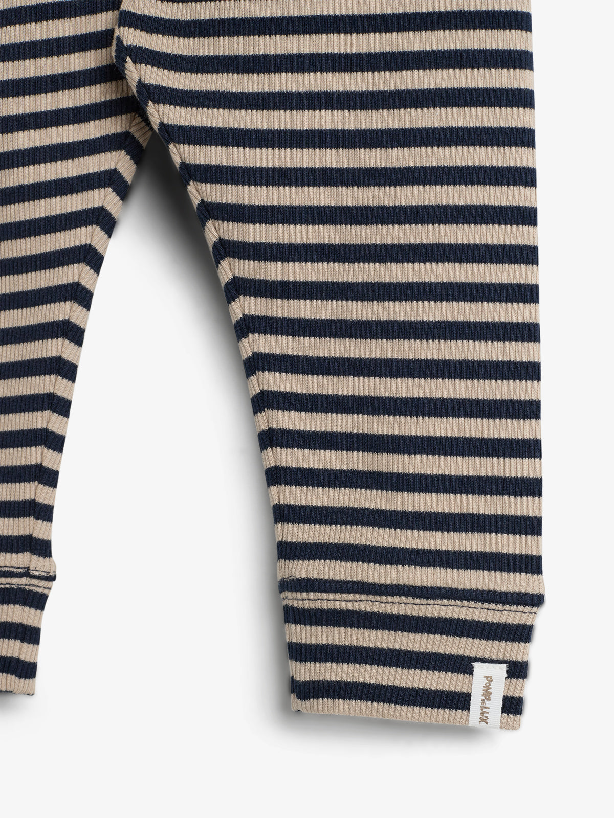 Striped Basic Rib Trousers - Kids - Navy/Beige