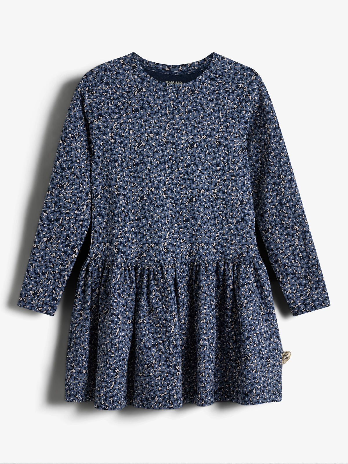 Jersey Dress w. Ditsy Print - Tween - Blue