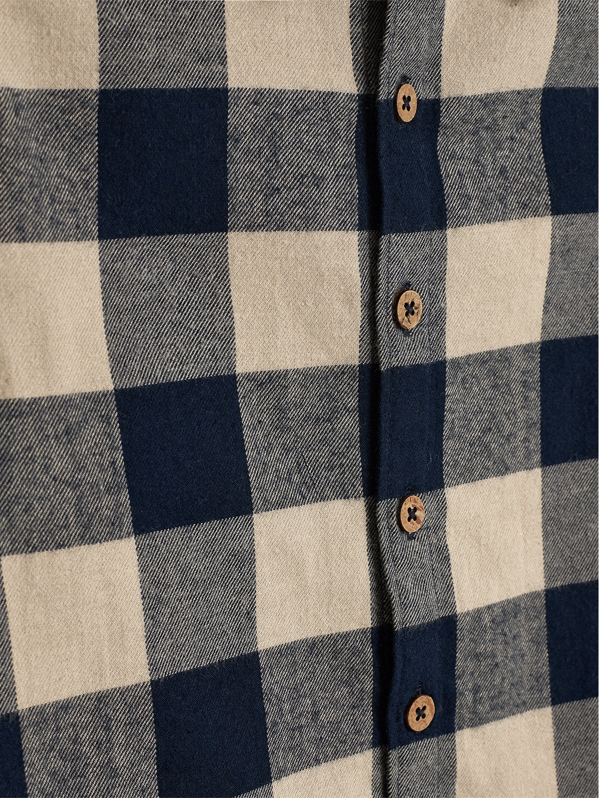 Macro Gingham Flannel Shirt - Tween - Navy/Beige