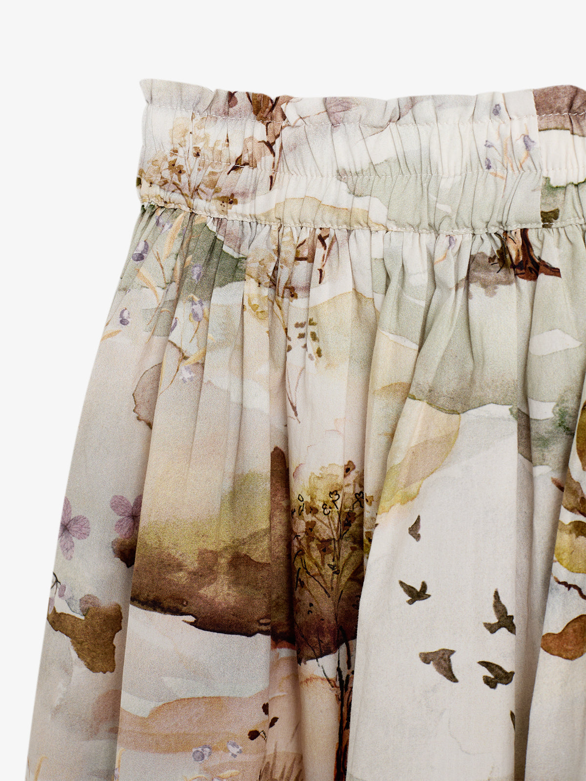 Poplin Skirt w. Scenic Print - Tween - Moonlight/Purple