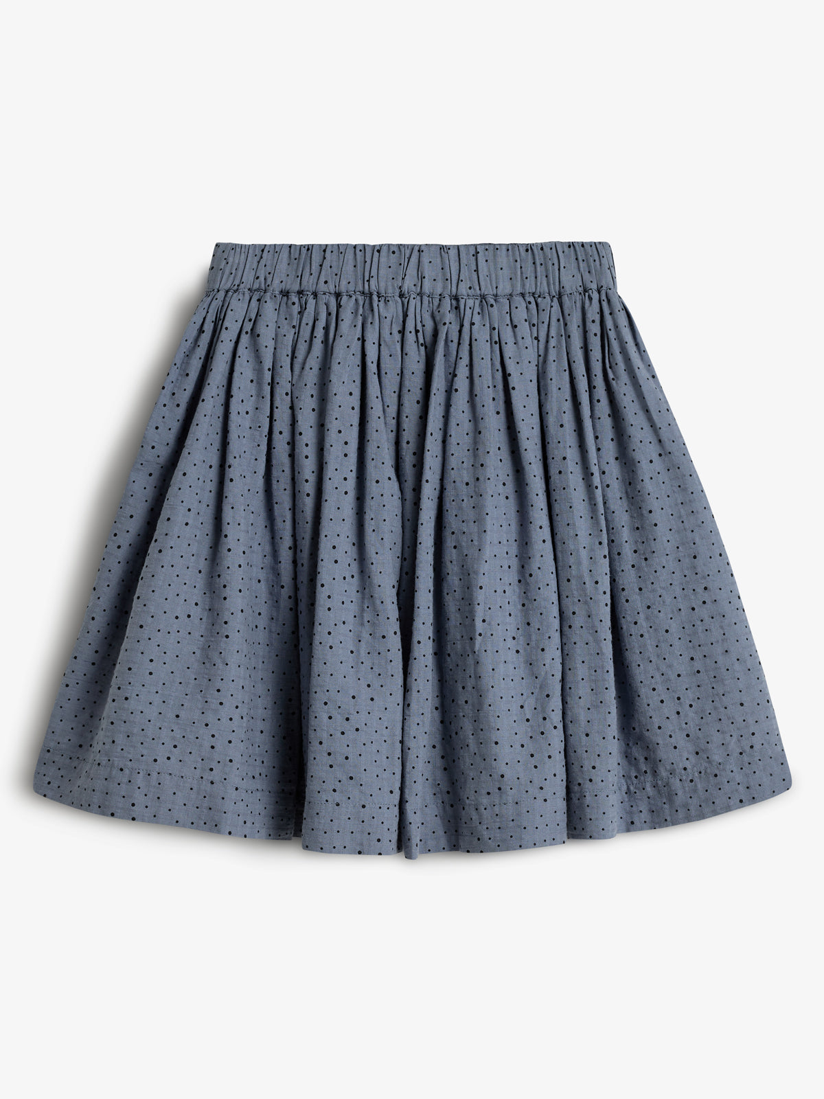 Cotton Skirt w. Micro Dots - Tween - Dusty Blue