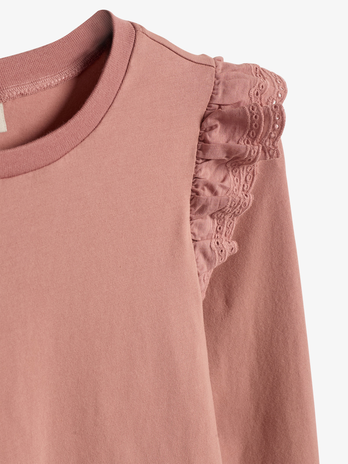 Frill Cap Jersey Blouse - Tween - Dusty Rose