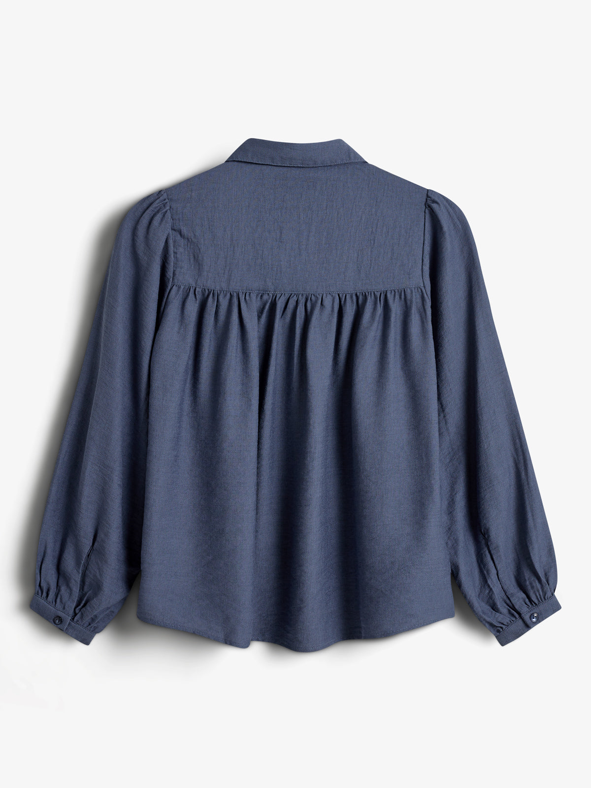 Blouse w. Shirt Collar - Tween - Vintage Blue