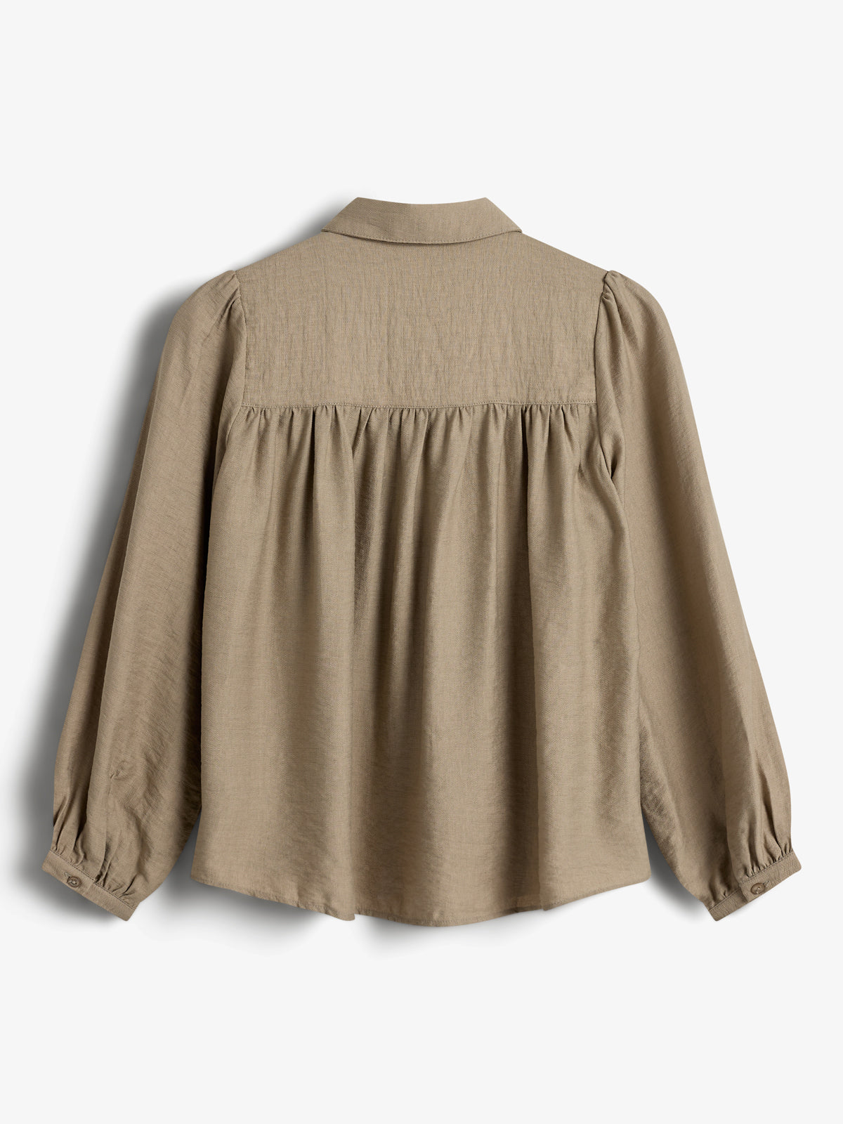 Blouse w. Shirt Collar - Tween - Dark Beige