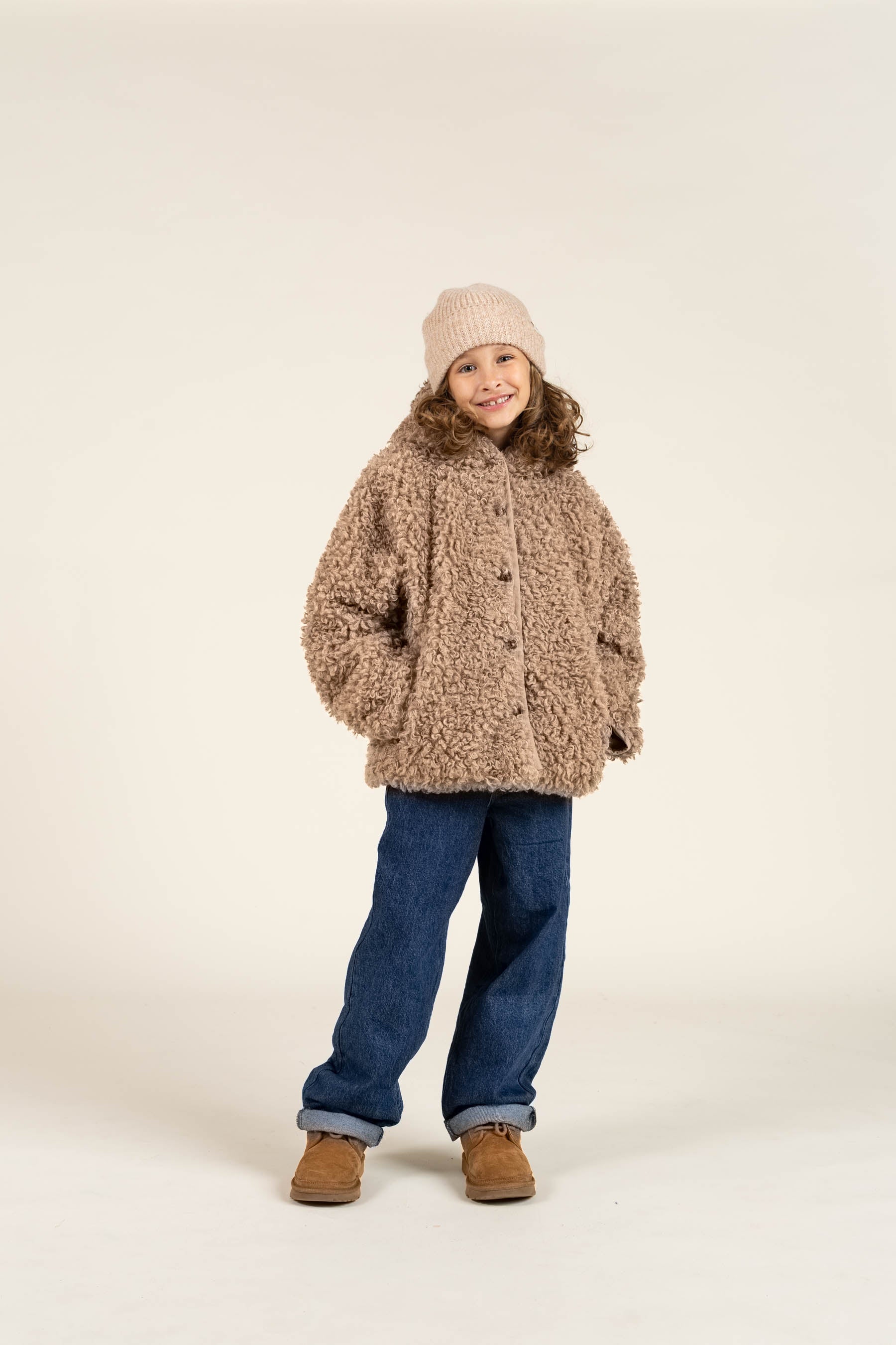 Faux Fur Hooded Jacket - Tween - Caffe Latte | 100548 Ellie