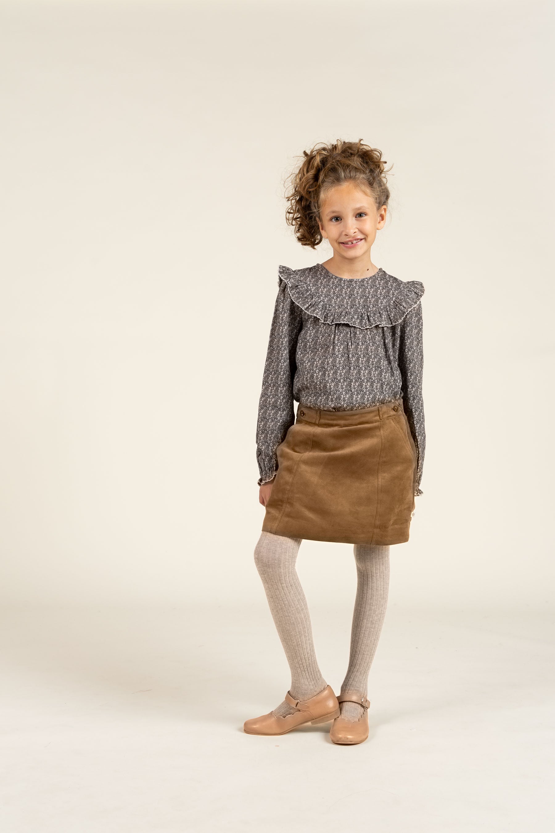 Faux Suede Skirt - Tween - Coffee | 100593 Selene