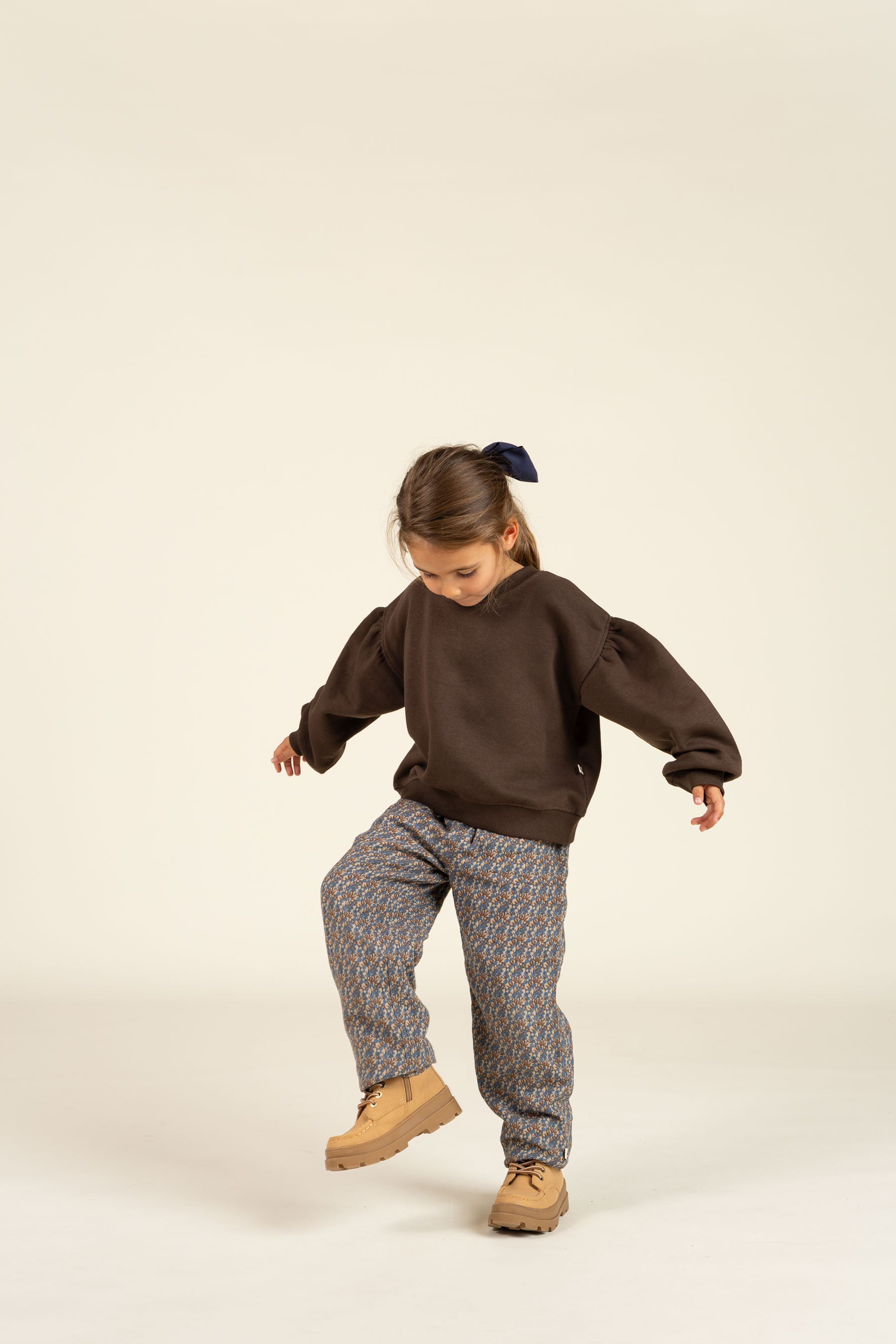 Printed Double Gauze Trousers - Kids - Blue / Brown | 100733 Maggie