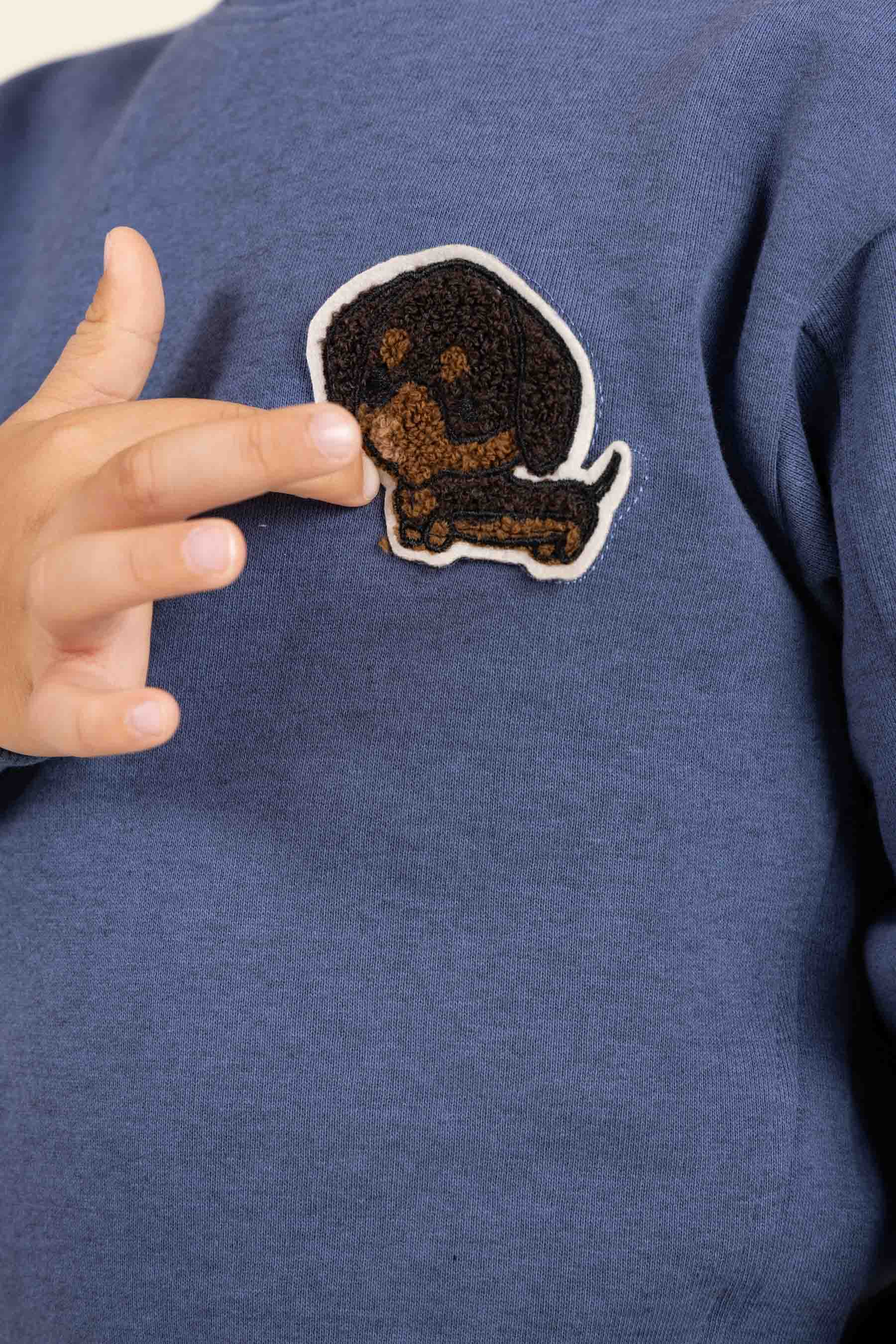 Crewneck Sweatshirt - Kids - Indigo Blue Melange | 100888 Justin