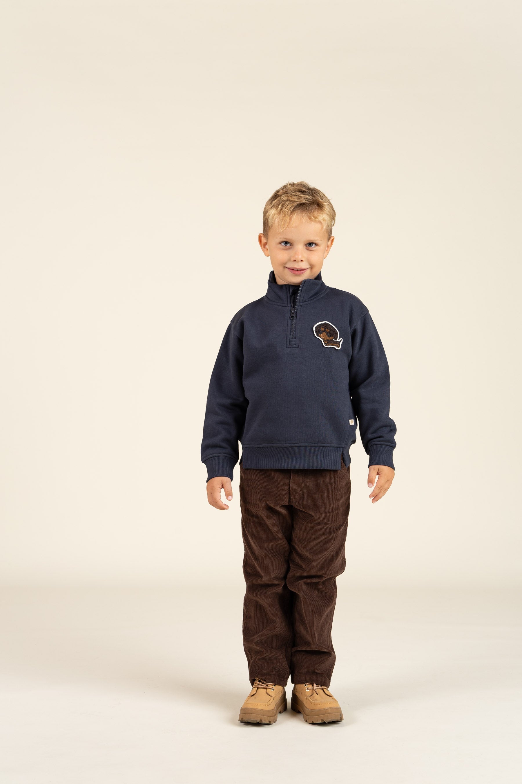 Half Zip Sweatshirt - Kids - Navy | 100806 Tristan