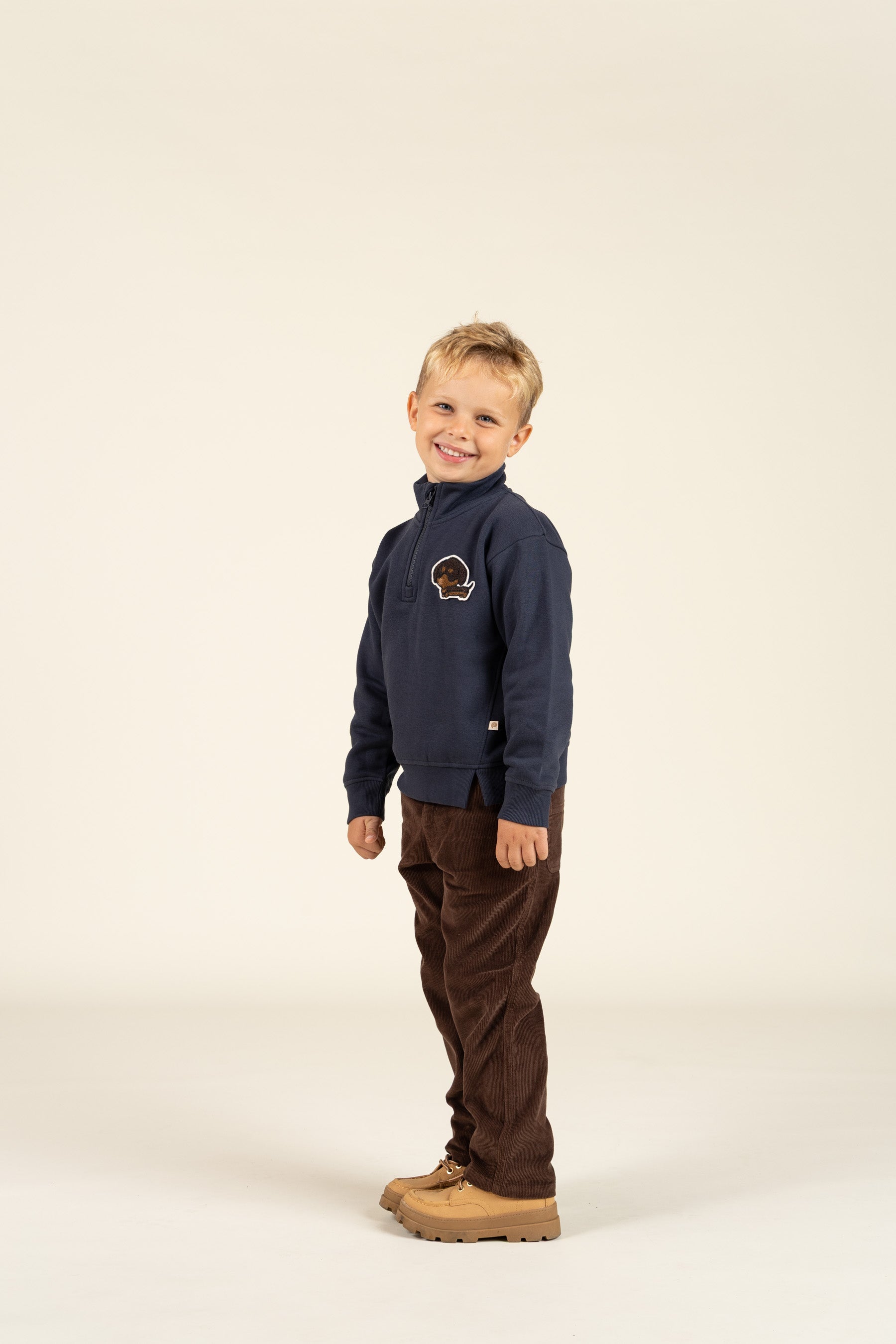 Half Zip Sweatshirt - Kids - Navy | 100806 Tristan