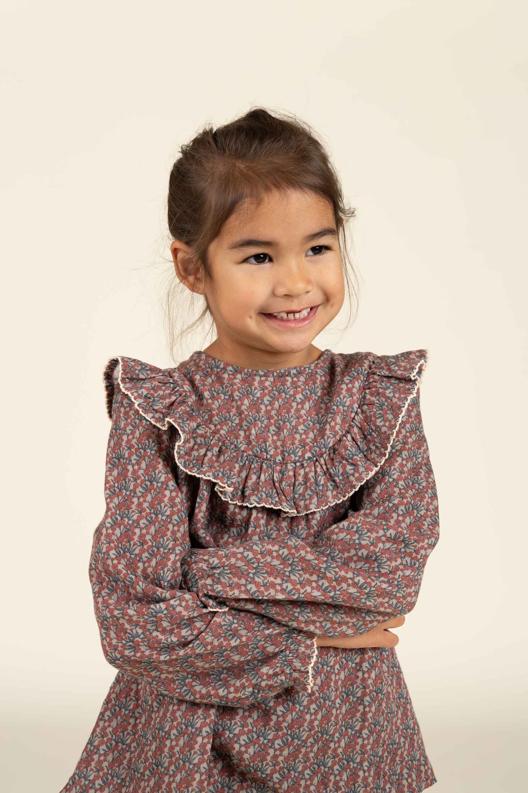 Printed Double Gauze Trousers - Kids - Rose / Green | 100734 Maggie