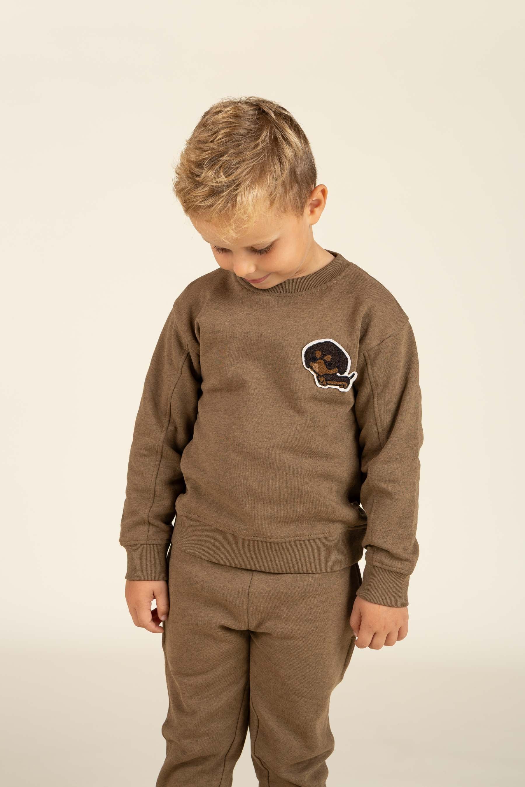 Crewneck Sweatshirt - Kids - Coffe Melange | 100890 Justin