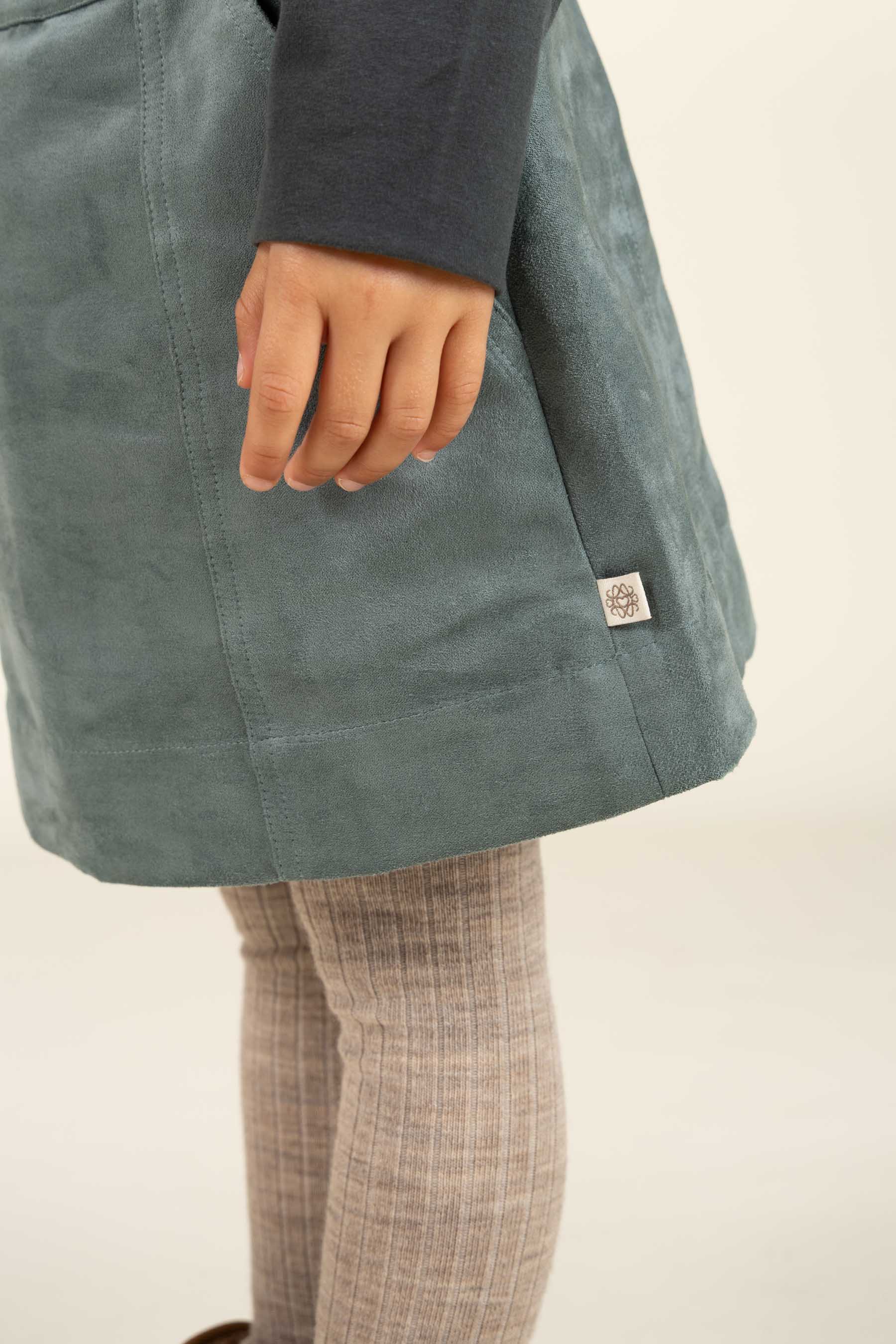 Faux Suede Skirt - Kids - Dusty Dark Green | 100594 Selene