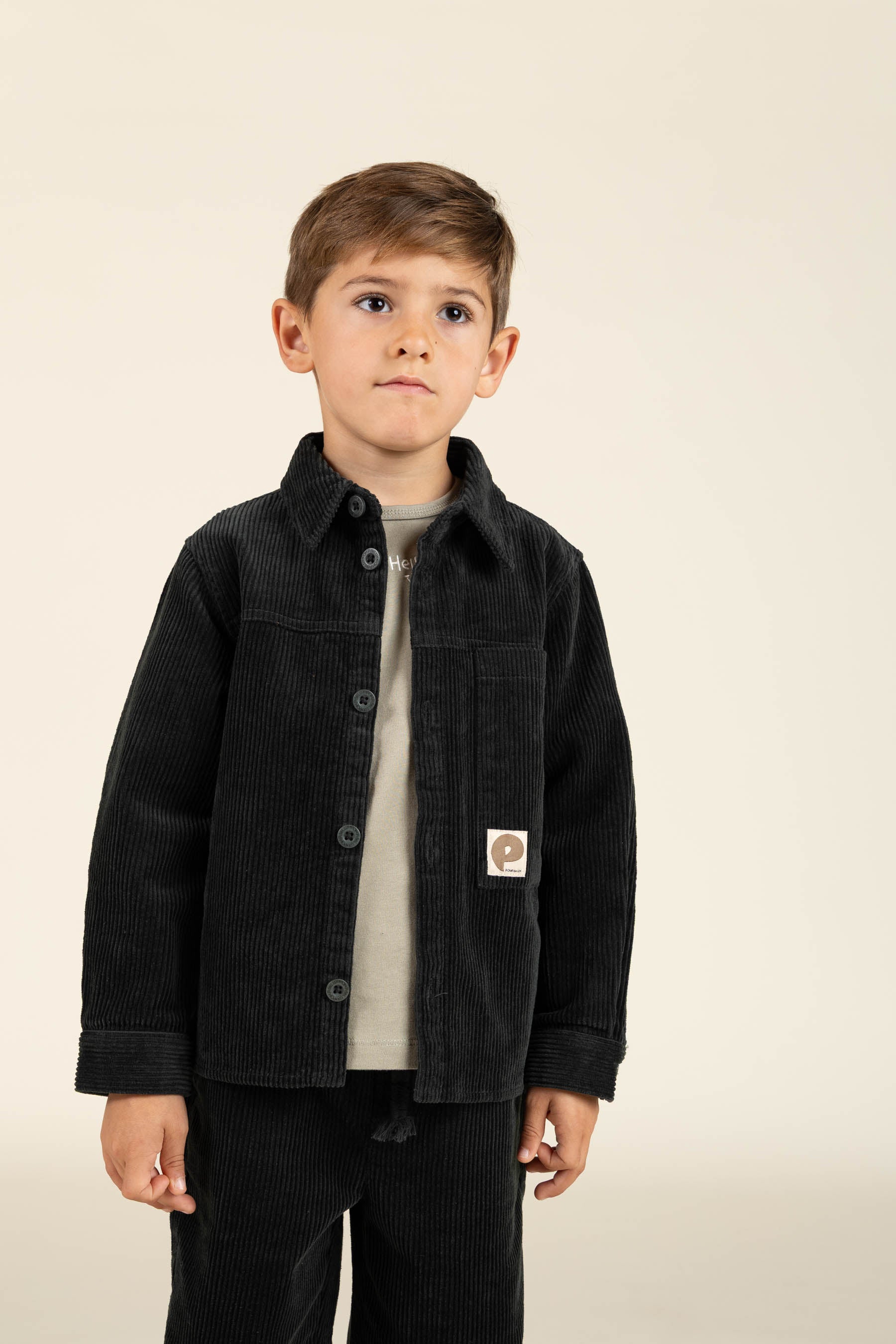 long sleeve T-shirt with Embroidery - Kids - Dusty Green | 100856 Brandon