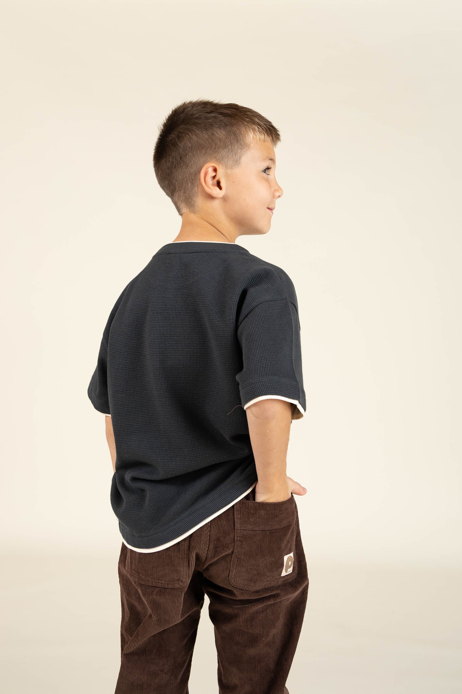Textured Short Sleeve T-Shirt - Tween - Forest Green | 100714 Malthe