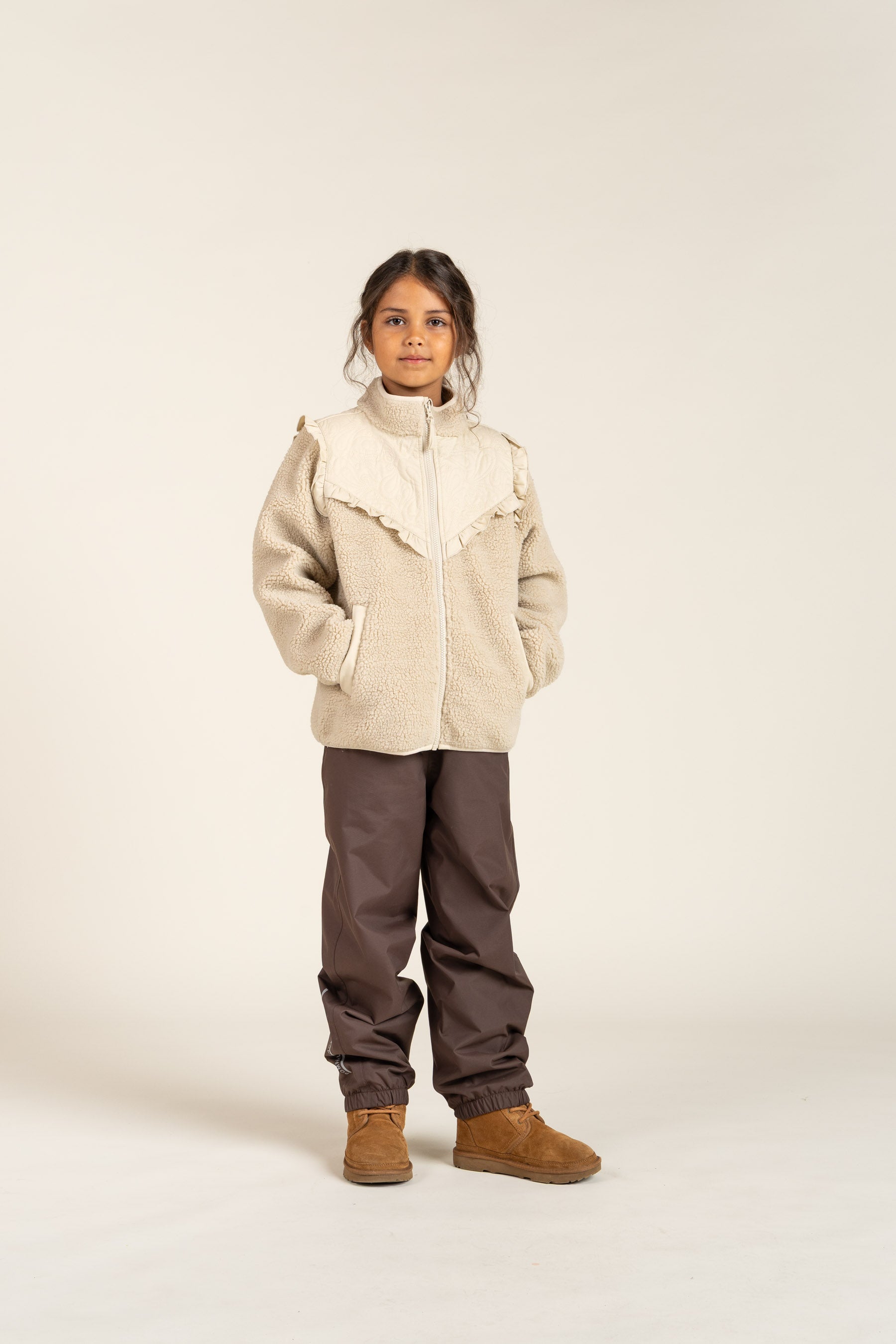 Pile Zip Jacket with Frills - Tween - Nature | 100639 Madison