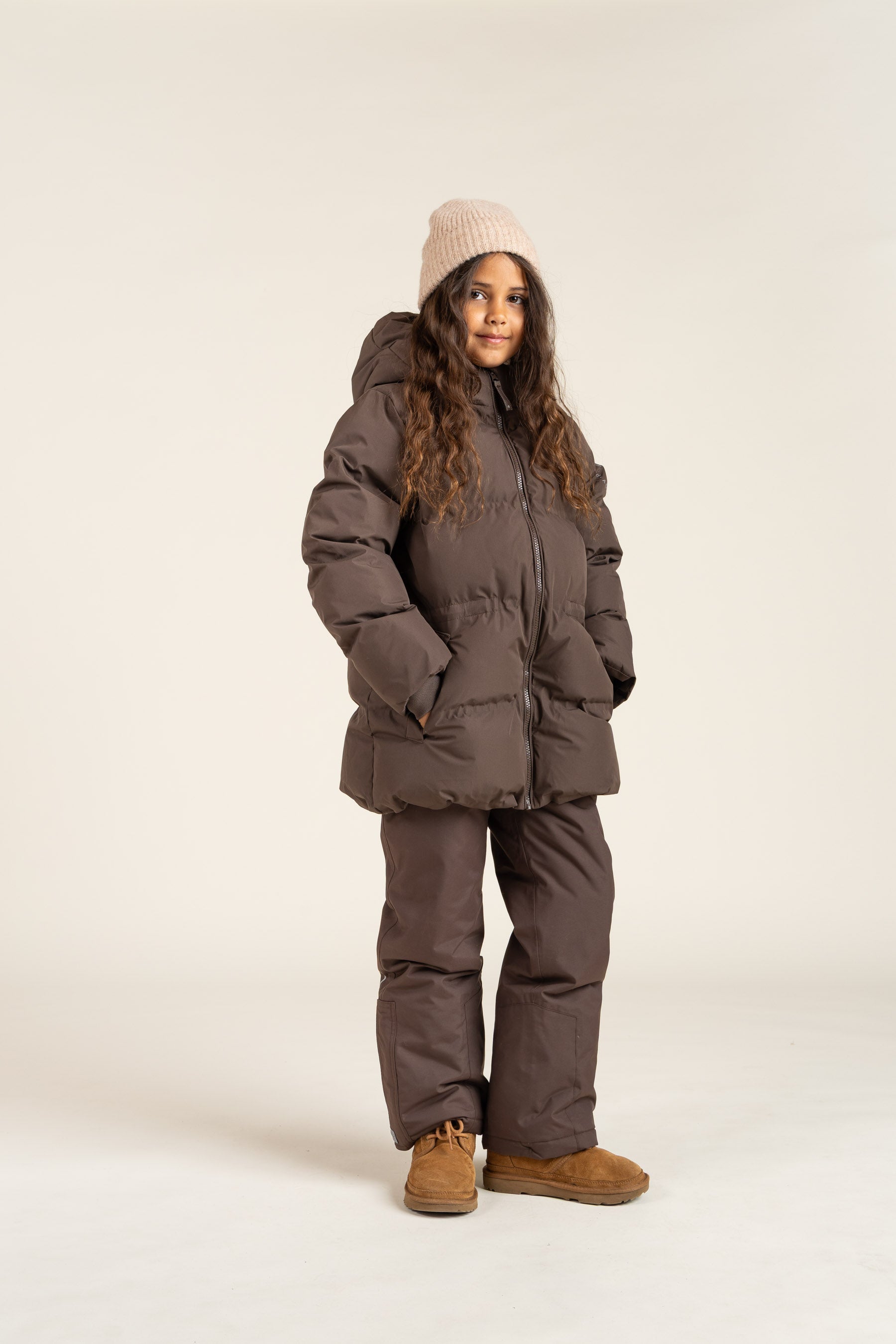 Winter Jacket with Drawstring - Tween - Chocolate | 100537 Elenor
