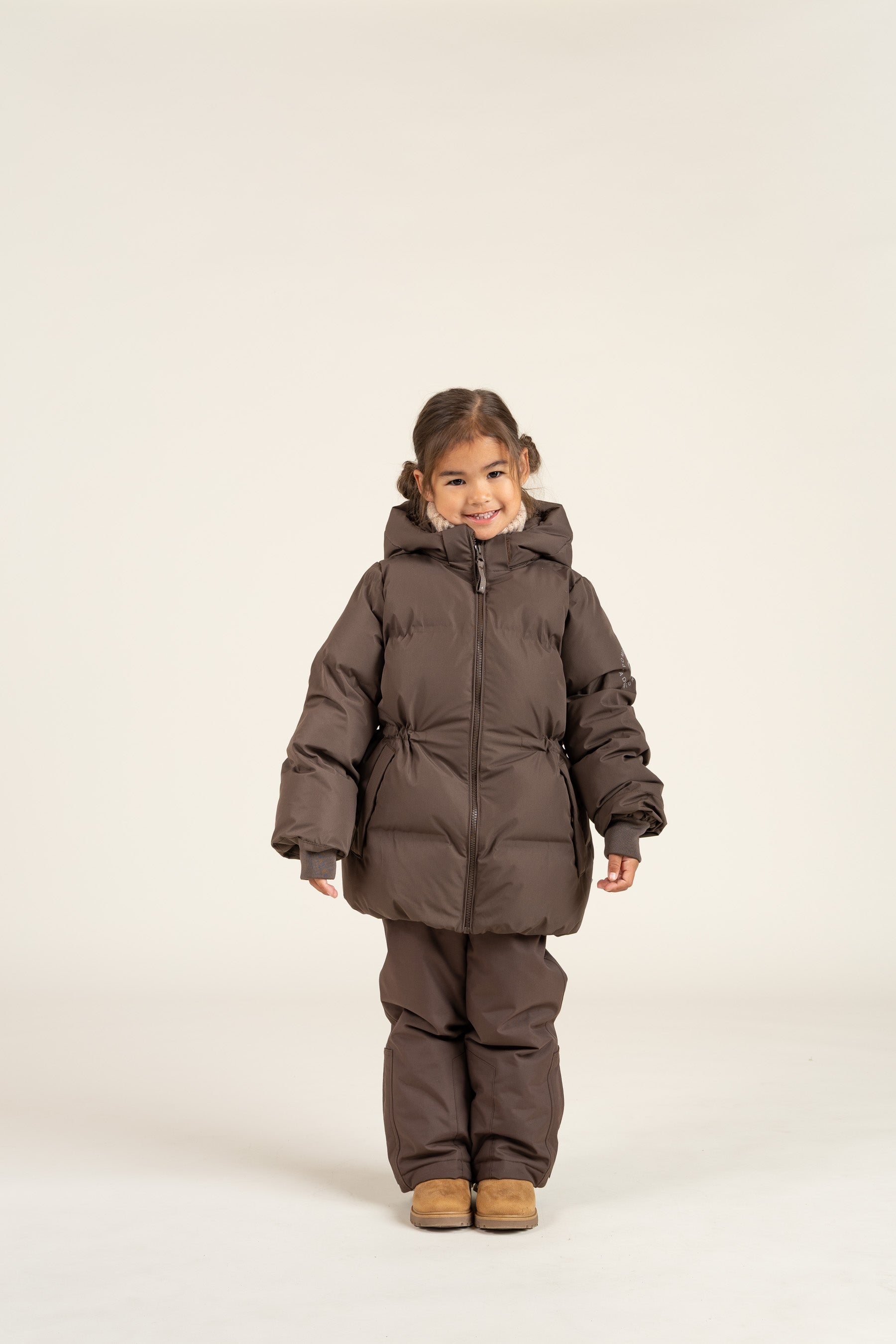 Winter Jacket with Drawstring - Kids - Chocolate | 100536 Elenor
