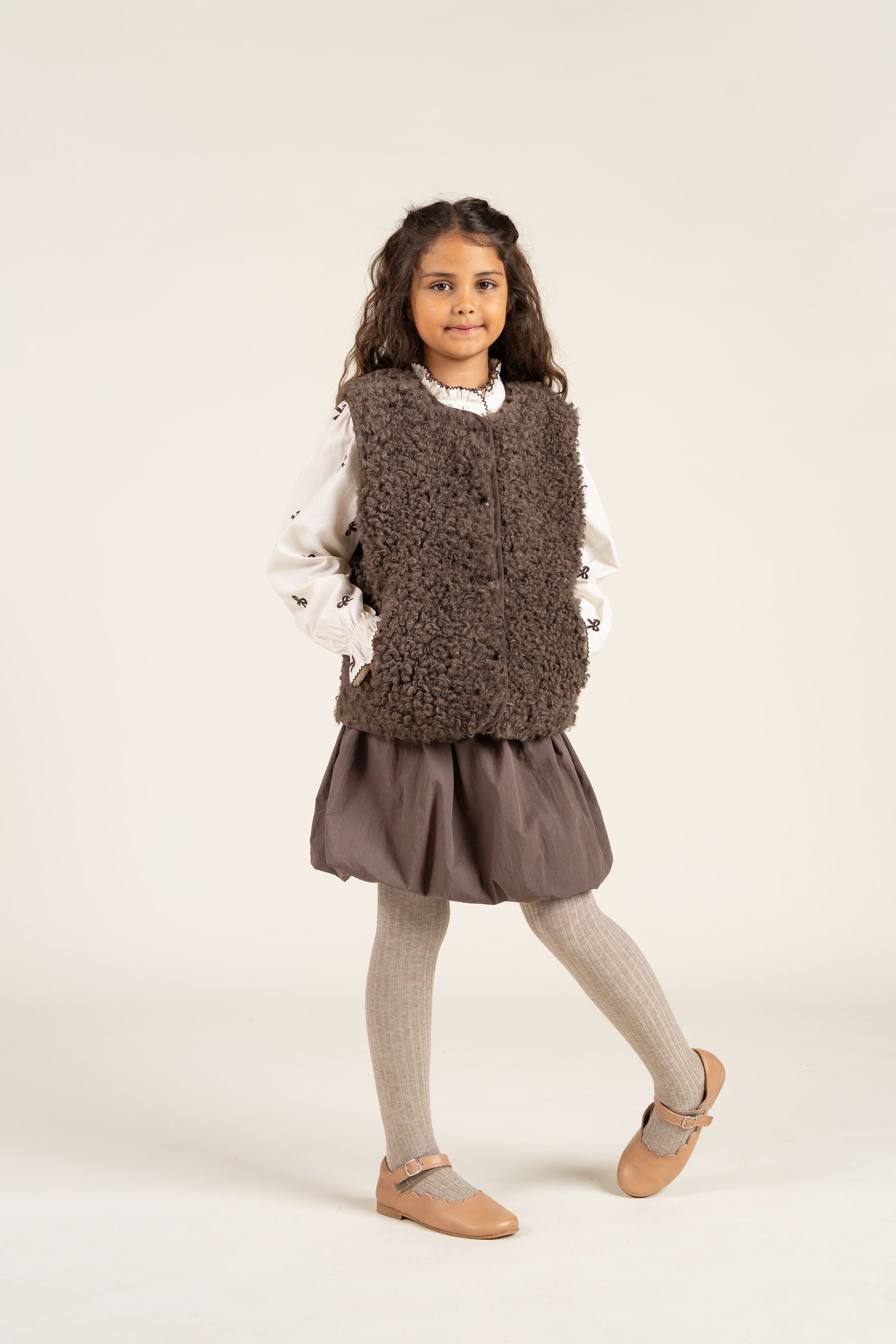 Faux Fur Vest - Tween - Chocolate | 100553 Ellie