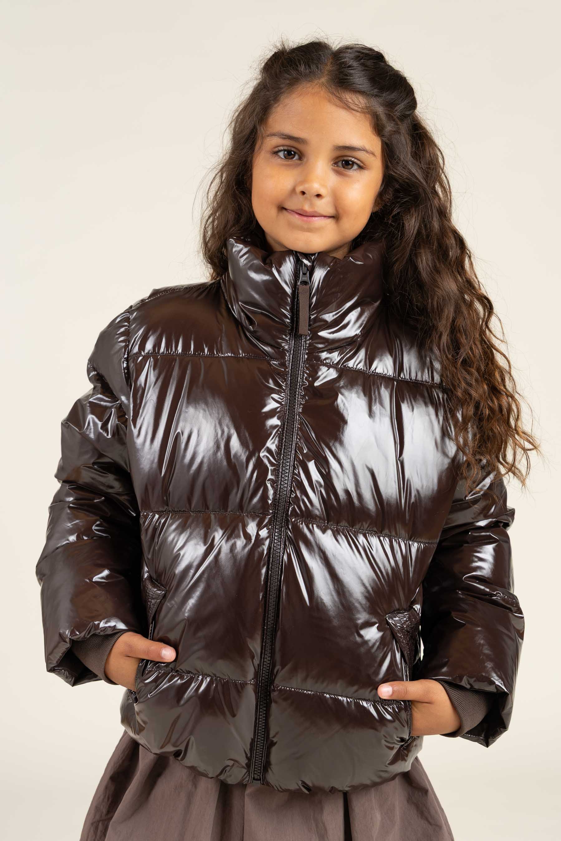 Shiny Puffer Jacket - Tween - Chocolate | 100532 Violet