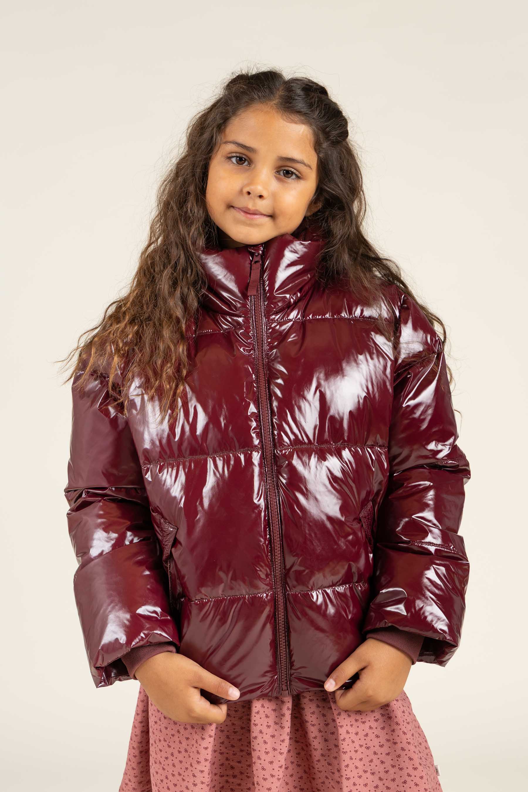 Shiny Puffer Jacket - Tween - Burgundy | 100531 Violet
