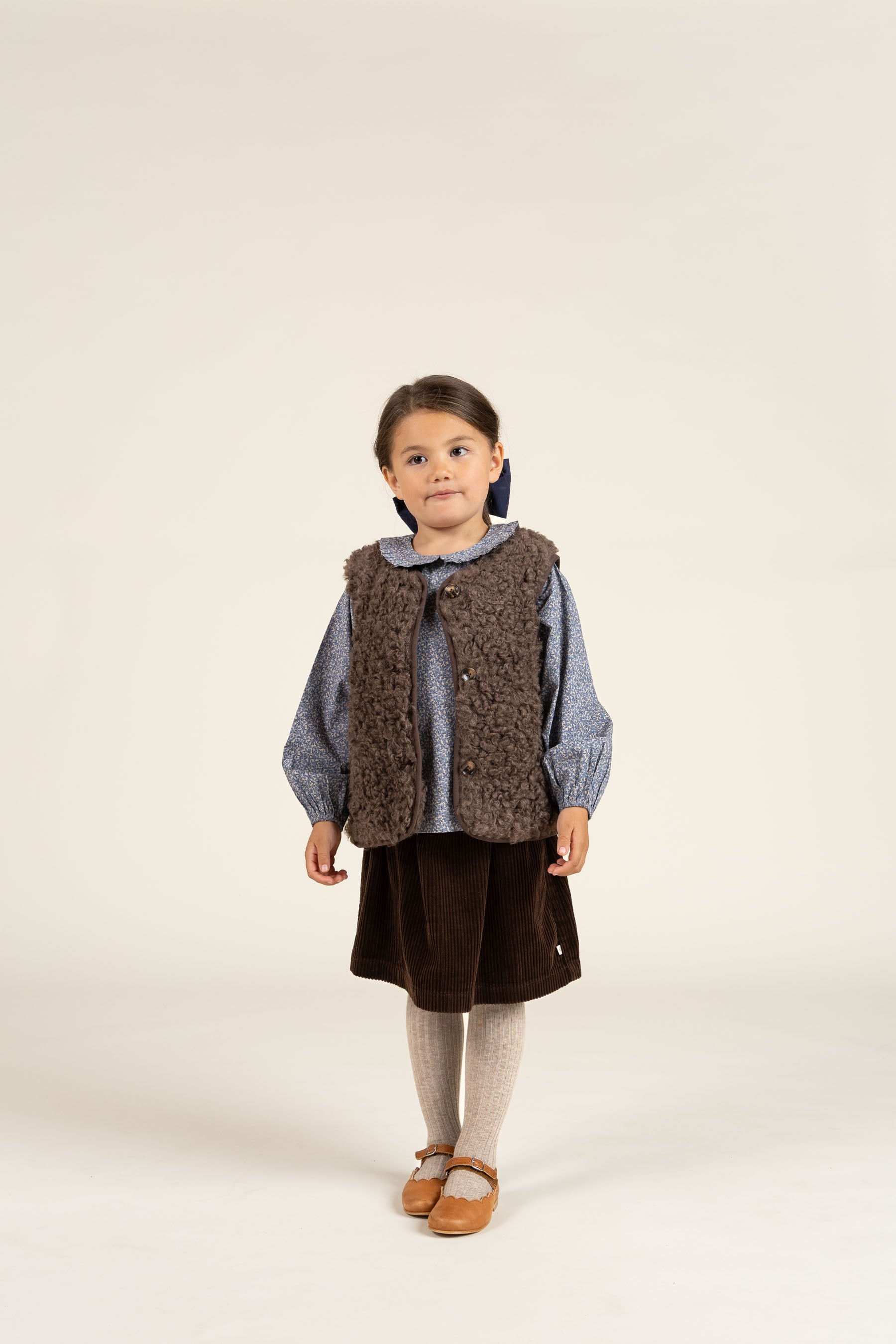 Faux Fur Vest - Kids - Chocolate | 100552 Ellie