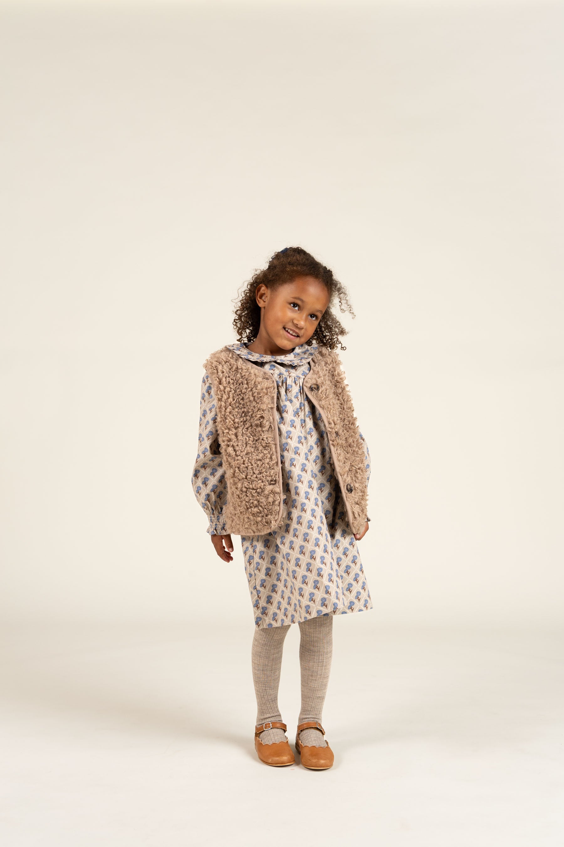 Faux Fur Vest - Kids - Caffe Latte | 100550 Ellie