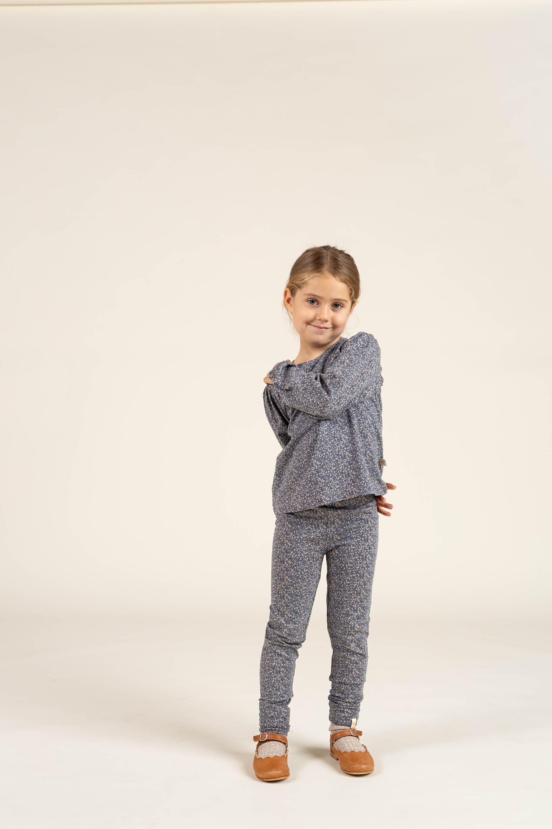 Printed Jersey Leggings - Kids - Blue | 100768 Ada