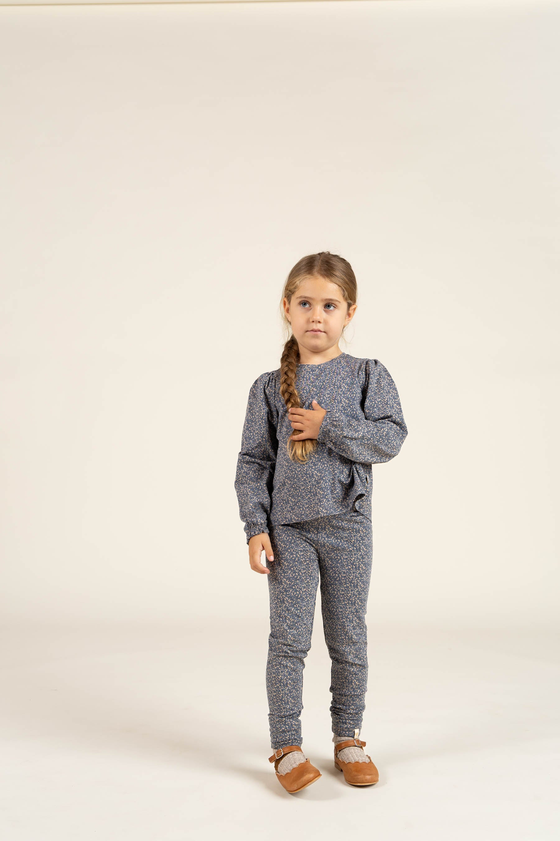 Printed Jersey Leggings - Kids - Blue | 100768 Ada