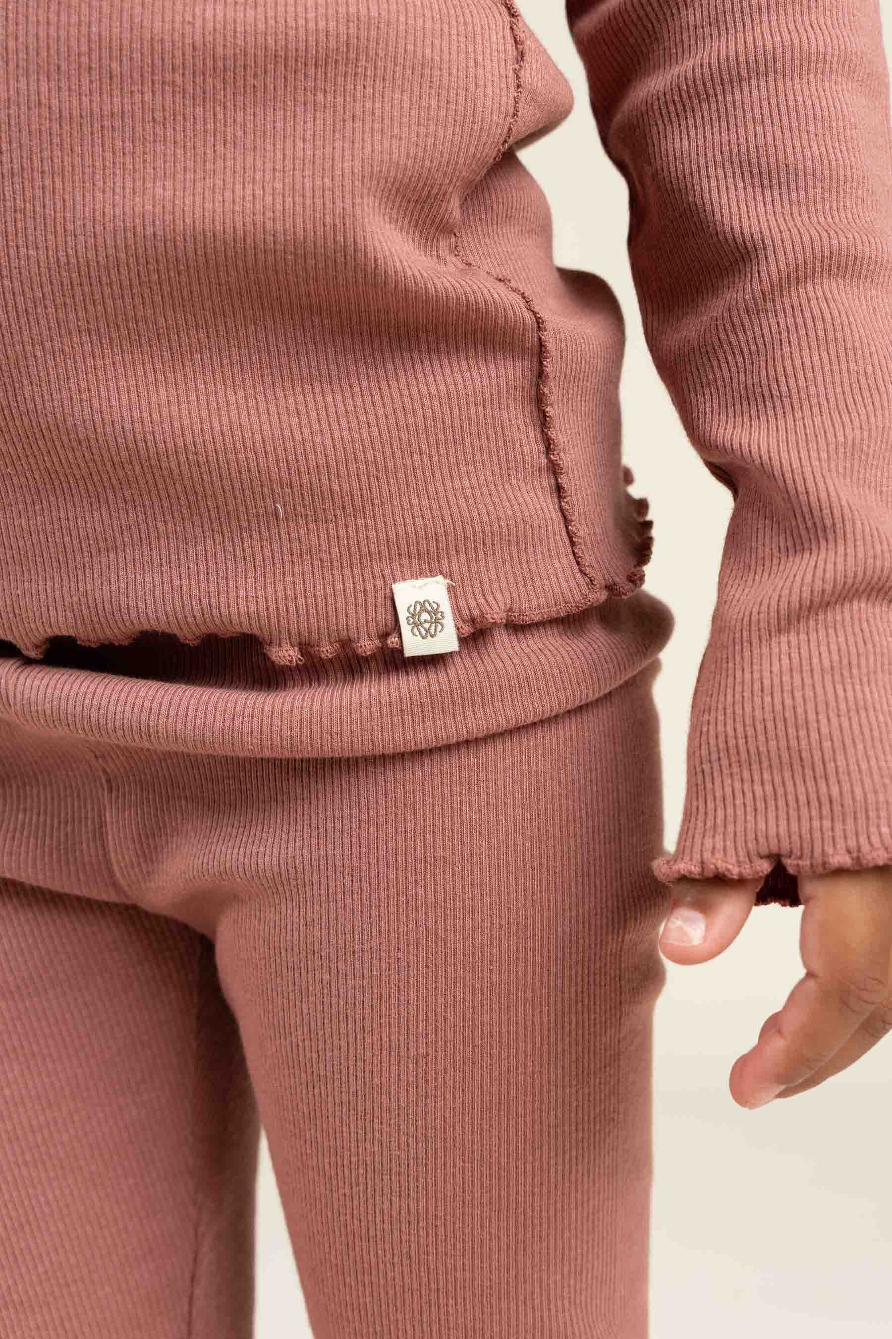 Modal Rib leggings - Kids - Old Rose | 100586 Mia