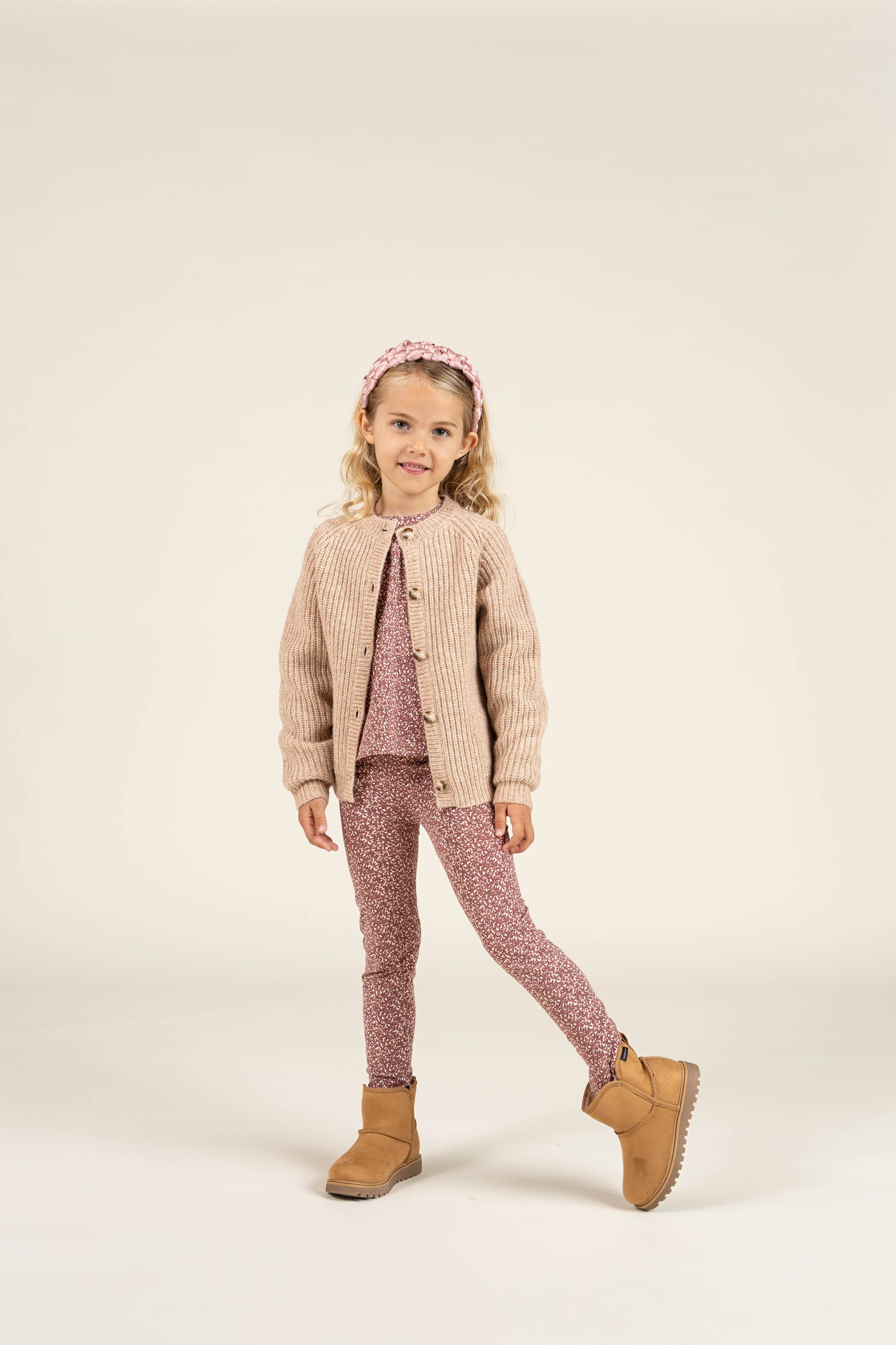 Printed Jersey Leggings - Kids - Vintage Red | 100766 Ada