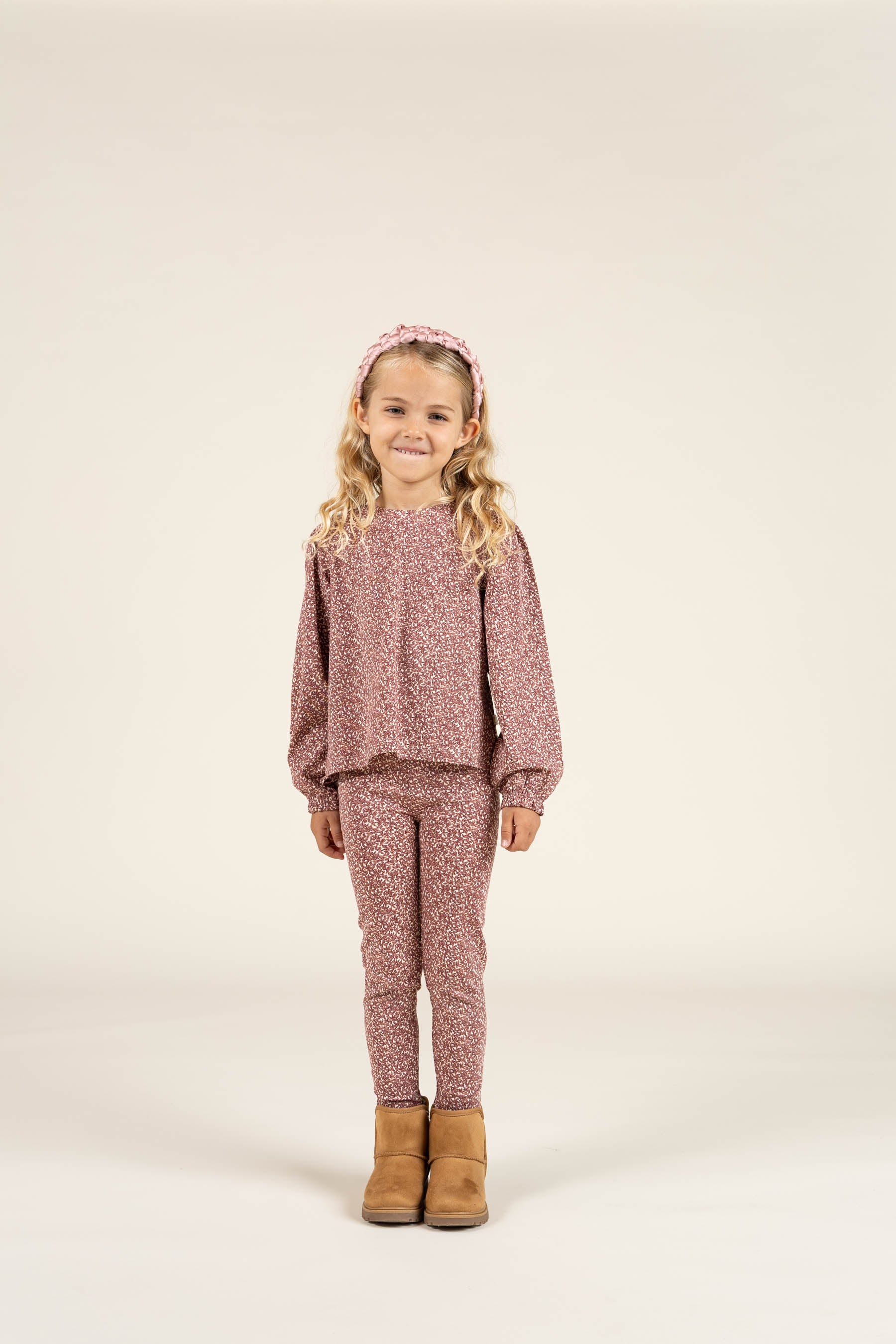 Printed Jersey Leggings - Kids - Vintage Red | 100766 Ada